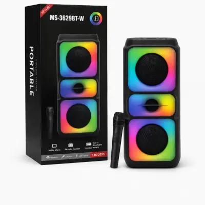 Parlante inalambrico Bluetooth 5 modos de luz USB/FM MS-3629BT