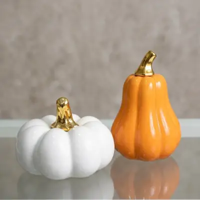 Citrouille décorative, deux pièces