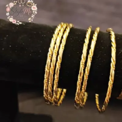 Ensemble de 6 bracelets Doré jonc Torsadés