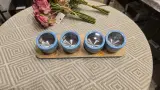 🧂 ENSEMBLE DE BOCAUX HERMÉTIQUES - 4 PIÈCES BLEU CIEL