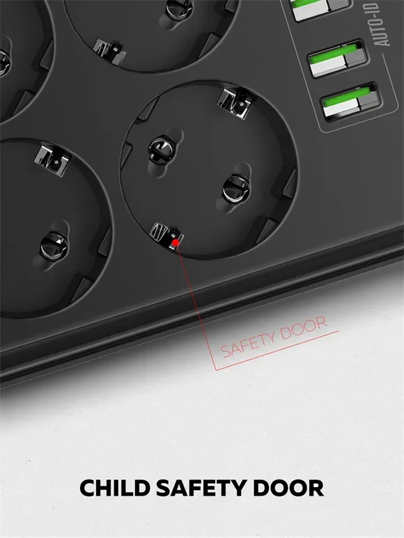 Power Strip  6 AC Outlets EU  SE6403