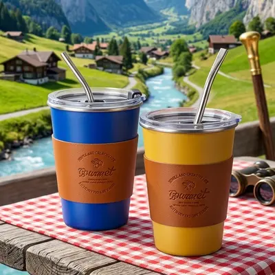 كوب Gourmet بريميوم عازل للحرارة 🌡️بتصميم إسكندنافي ☕