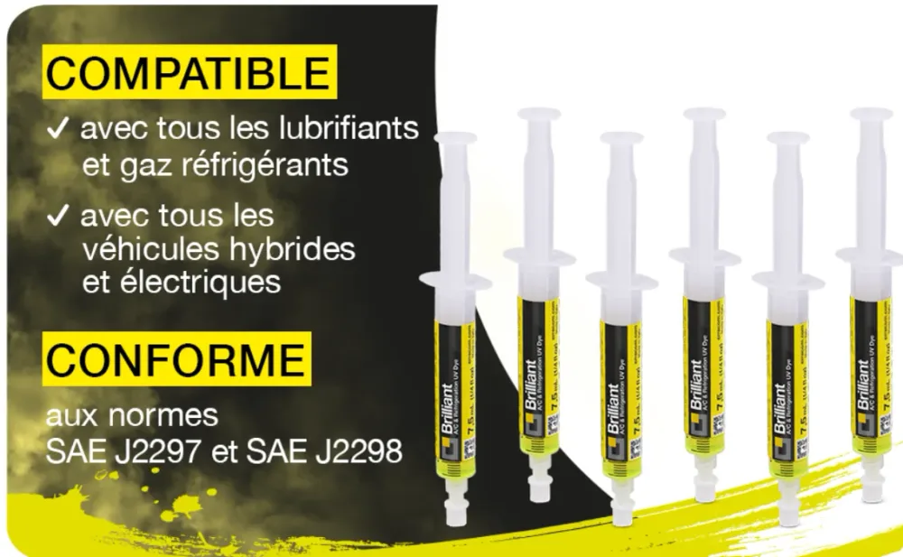 TRACE BRLLIANT VERTE ULTRA VIOLET DETECTEUR OF REFRIGERANT 6 PCS *7.5ML