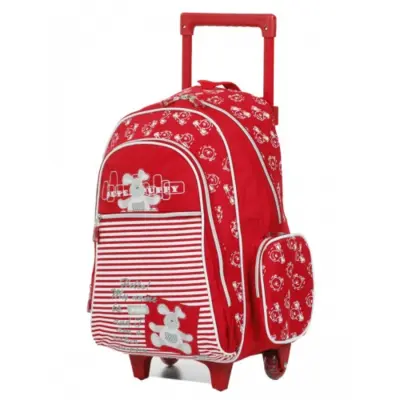 SAC À DOS À ROULETTES MADISSON NOUNOUS ROUGE