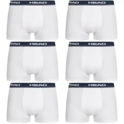 Lot de 6 Boxers Basic Head Blanc