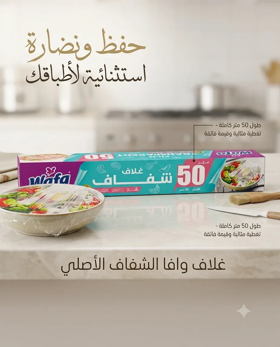 غلاف شفاف 50متر  Wafa