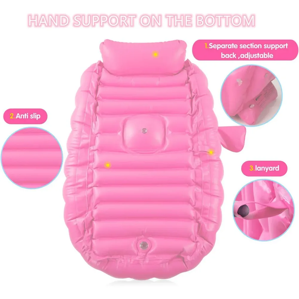 Baignoire gonflable pour bébé antidérapante avec poche latéral – حوض الاستحمام قابل للنفخ للأطفال