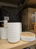 Set d'Accessoires de Salle de Bain "Alpha Décoration" – Finition Bambou