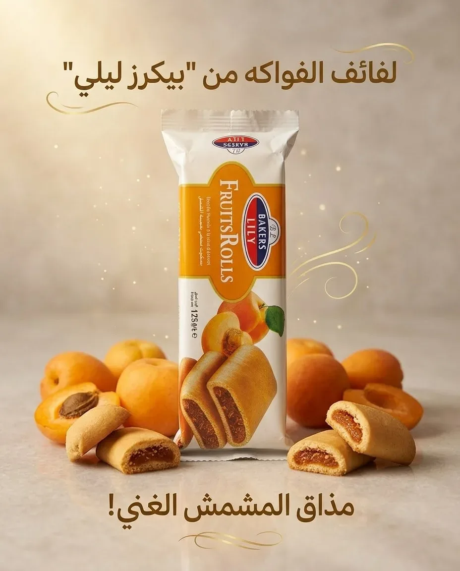 بسكويت محشي بعجينة المشمس_فروت رولز_