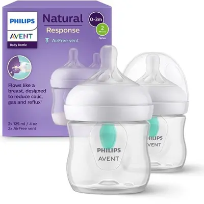 Biberon à Réponse Naturelle anti colique plastique de 125 ml Lot de 2