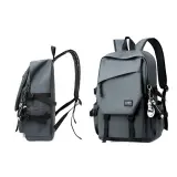 Sac à dos Tendance Pour Hommes en tissu Imperméable léger et respirant grande capacité SACHM08GR - حقيبة ظهر لحفظ الكمبيوتر المحمول والأعمال بتصميم عصري ومريح