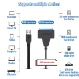 Câble SATA vers USB 3.0, adaptateur 22 broches - HDD SSD 2.5 pouces.