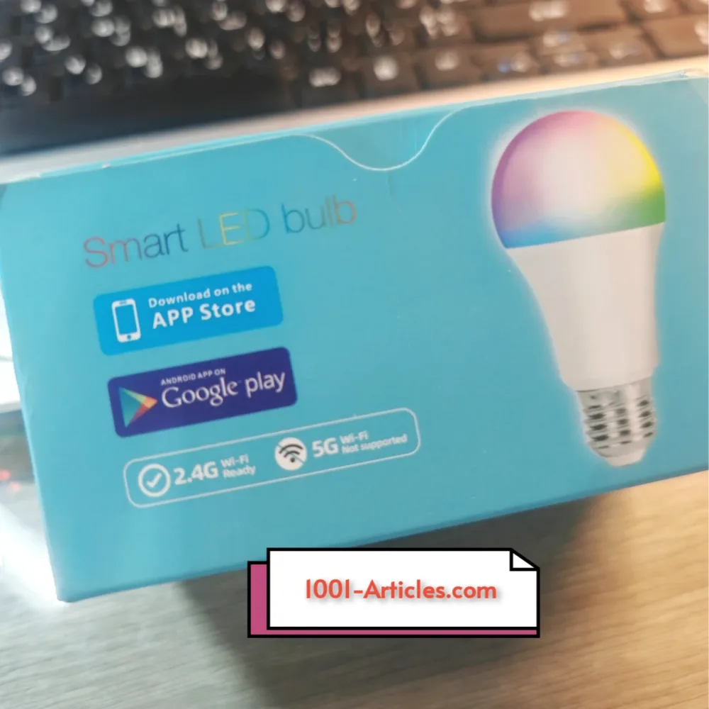 Lampe LED E-27 Intelligente, Tuya Smart , RGB, Google Home et Alexa