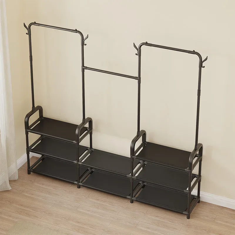 Porte Manteau et Organisateur de Chaussures en Métal de Grande Capacité - علاقة ملابس ومنظم أحذية 2في1