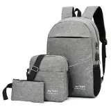 3 PCS Sac à dos multifonctionnel Avec Sortie USB ET Sortie kit-man - Noir