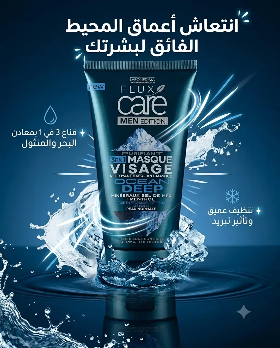 Flux men 3en1 ماسك وجه 150مل