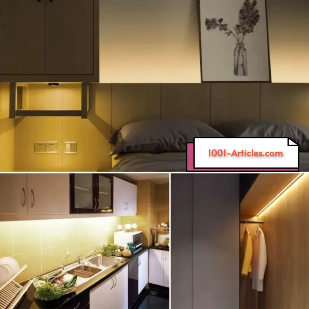 Ruban LED, bande lumineuse avec capteur de mouvement, induction, lumière chaude, USB