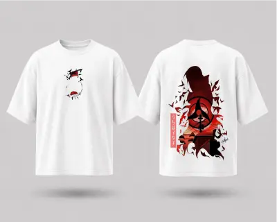 T-shirt Oversize Naruto - Itachi Uchiha & Sharingan