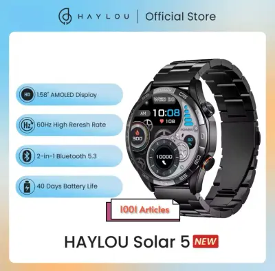 HAYLOU SOLAR 5 - Smart Watch pour Homme - 1.58", Amoled 60Hz, IP68