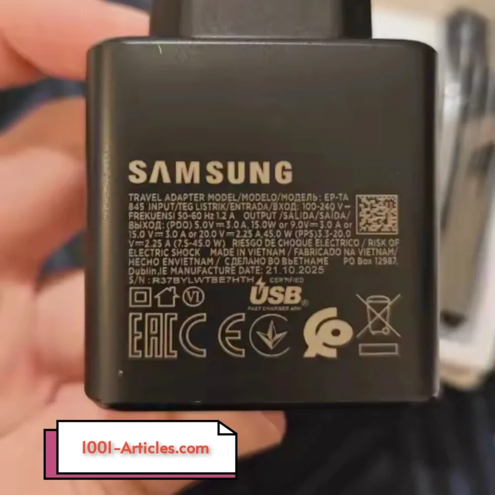 Chargeur Original Super Rapide PD45W 5A - Samsung - Cable - GaN C