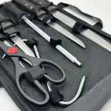 Kit de Cou-teaux de Luxe avec Manches en Bois 7Pcs - طقم سكا-كين الجزارة الفاخر بمقابض خشبية