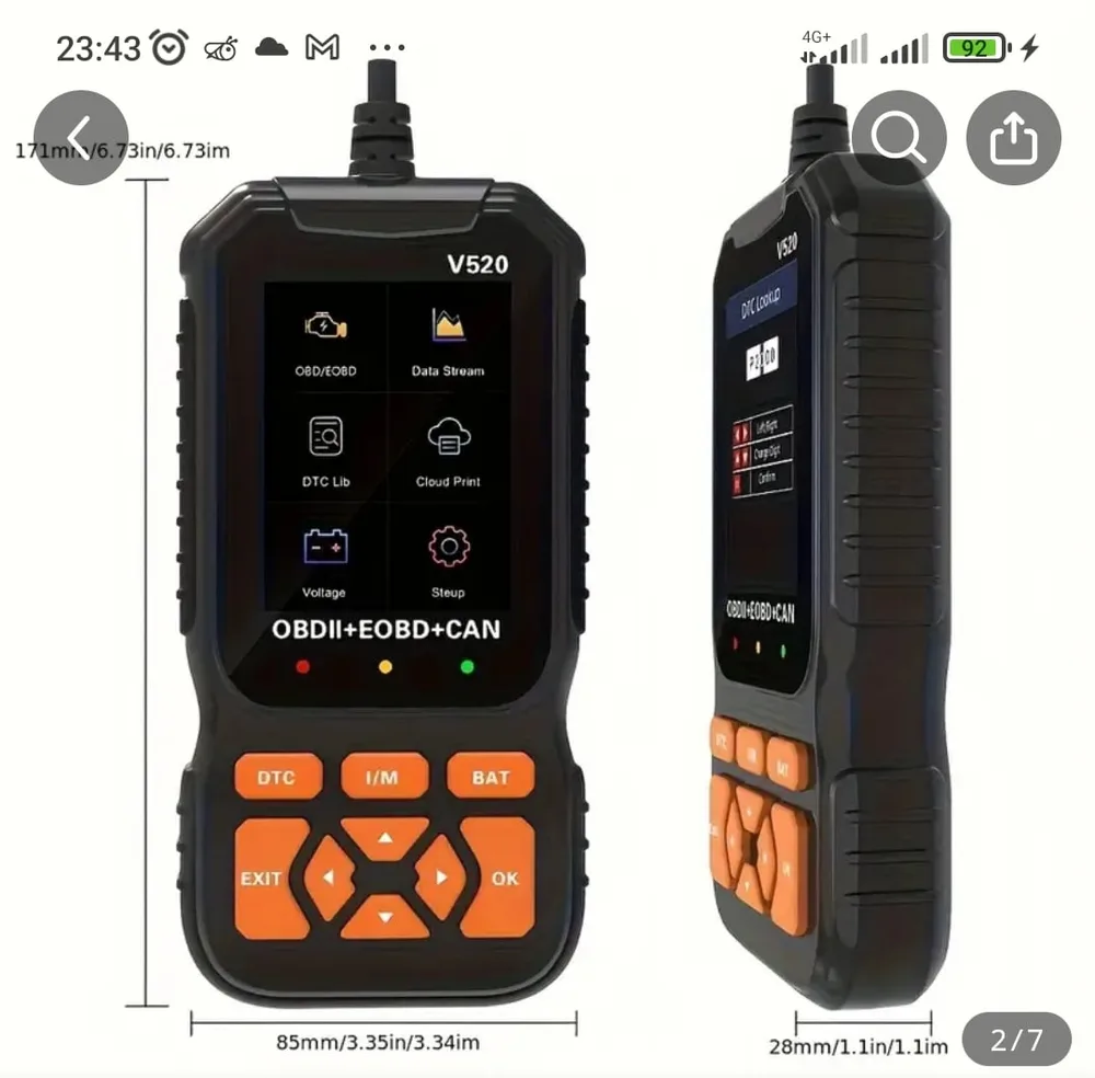 Scanner OBD 2 v520/2026