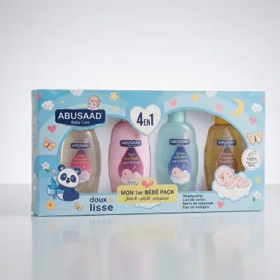 مجموعة العناية الأولى للأطفال (Abusaad Baby Care - Mon 1er Bébé Pack 4 in 1)