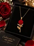 🌹 سنسلة الوردة الحمراء +هدية مجانية🌹