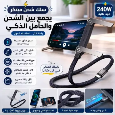 كابل شحن عصري 240W مع سيبور مدمج