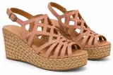 Sandales Femme Venturini Milano en Cuir Rose Poudré – Compensées