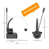 Casque sans fil Bluetooth avec Microphone réglable pour centre d'appels.