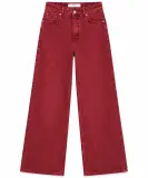 Jean Femme MNG Denim – Coupe Large – Rouge Bordeaux