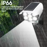 مصباح LED شمسي مقاوم للماء بتقنية SMD 77، مصباح خارجي للحديقة أو الشارع، مصباح حائط يعمل بالطاقة الشمسية على شكل كاميرا وهمية، مصابيح خارجية
