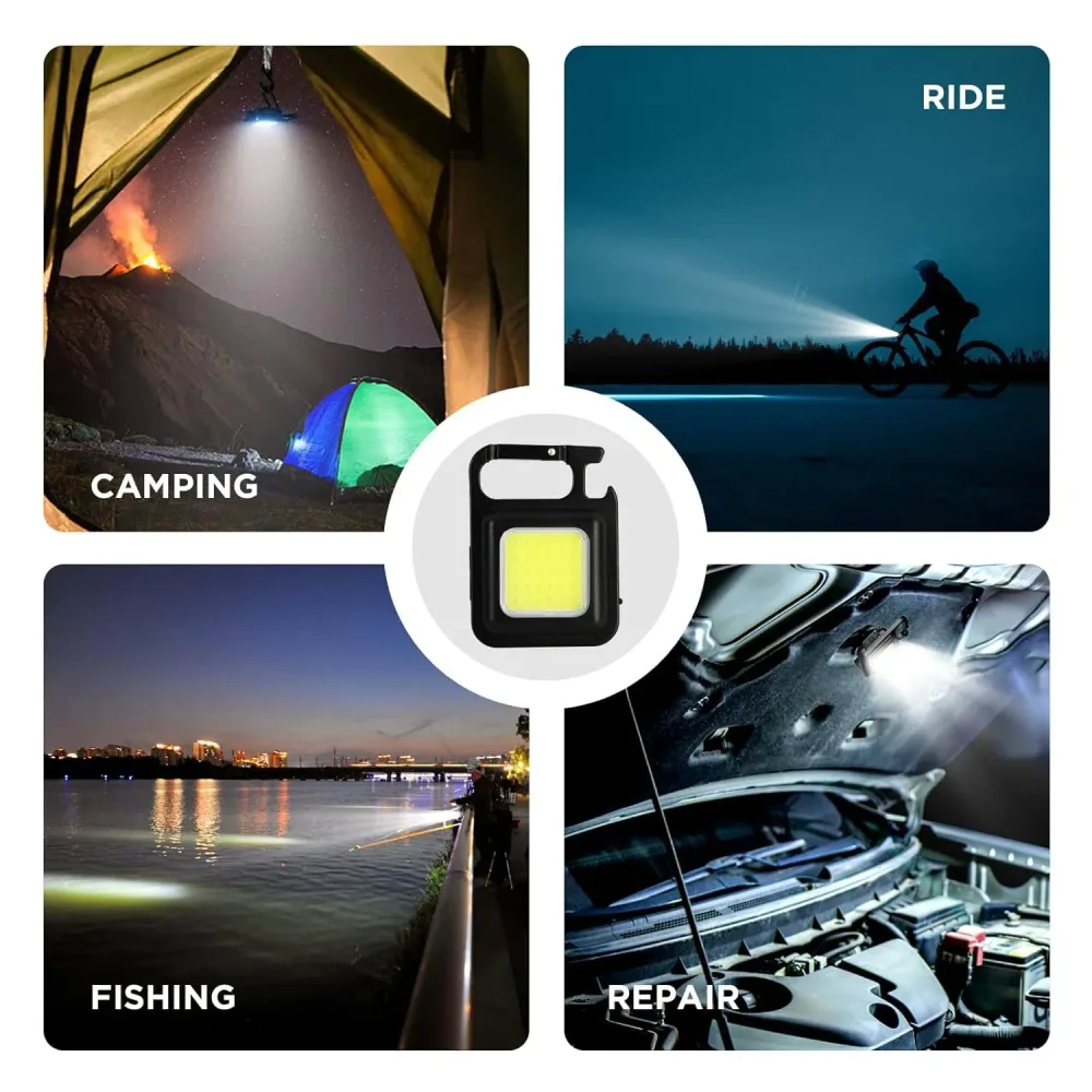 Mini Lampe LED COB Rechargeable USB – 3 Modes, Magnétique & Décapsuleur