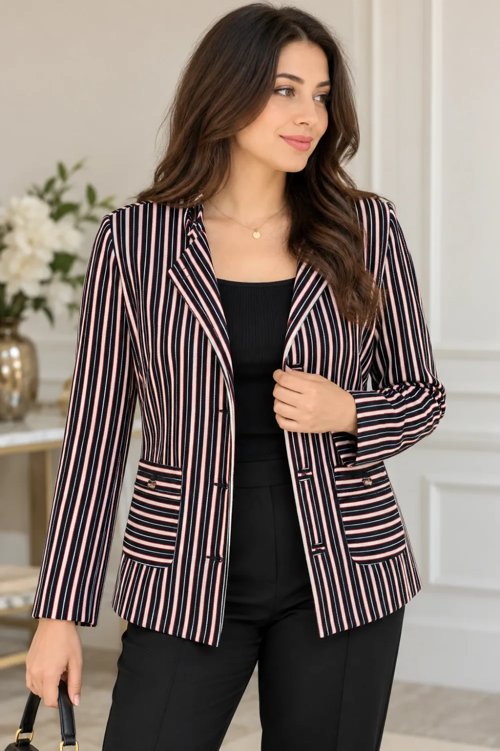 Camaïeu — Veste blazer à rayures verticales