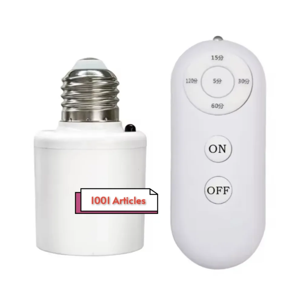 Douille de Lampe E27, 60W avec télécommande, sans fil, minuterie intelligente.