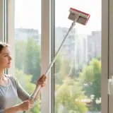 Balai Frottoir Vitre FIRLA avec Tête Rotative - ممسحة الزجاج برأس دوار ومقبض طويل