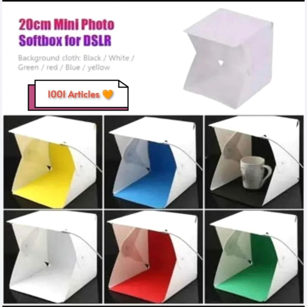Mini Box Light LED, portable, pliable, double lumière
