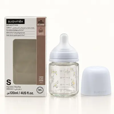 Suavinex S.X Pro™ – Biberon en verre 120 ml