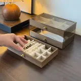 Coffret à bijoux en bois à 3 niveaux très élégant couleur noyer – علبة تنظيم المجوهرات