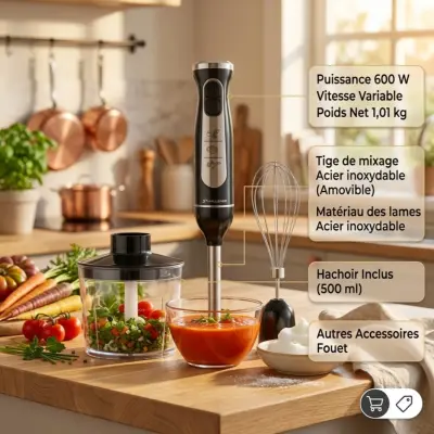 Set Mixeur Plongeant 3-en-1 AMB-HB 5405 600W