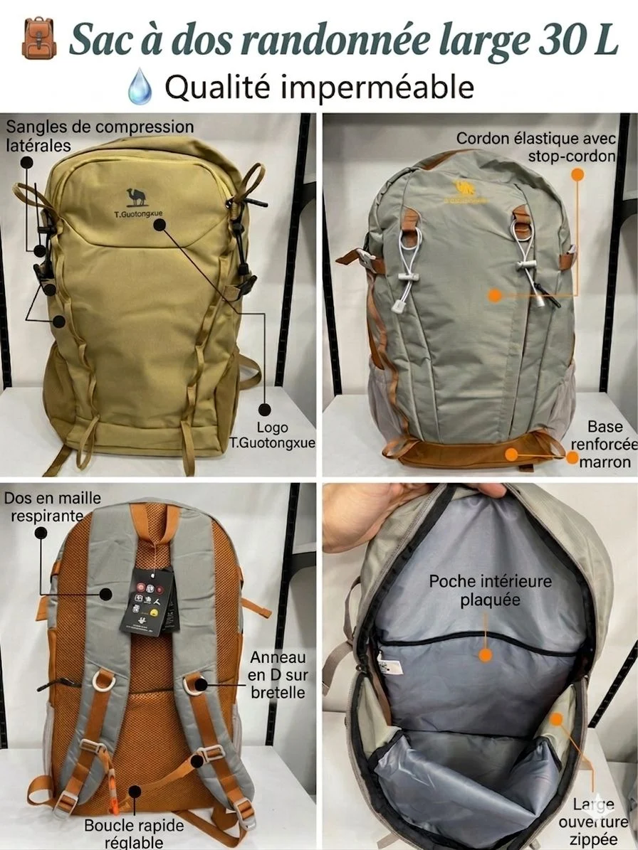 Sac à dos Camping et randonée 30 Litres