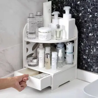 Corner Cosmetics Organizer with Drawer CNC File