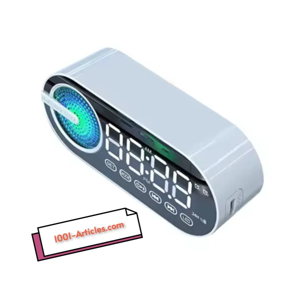 G-30, Miroire Horloge, Radio FM, Bluetooth, Haut Parleur, USB, Micro SD Carte