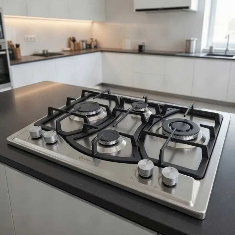 Plaque de Cuisson Multismart 4 Feux Inox Original avec Grilles Fonte - بلاك غاز 4 شعلات إينوكس مقاوم للصدأ