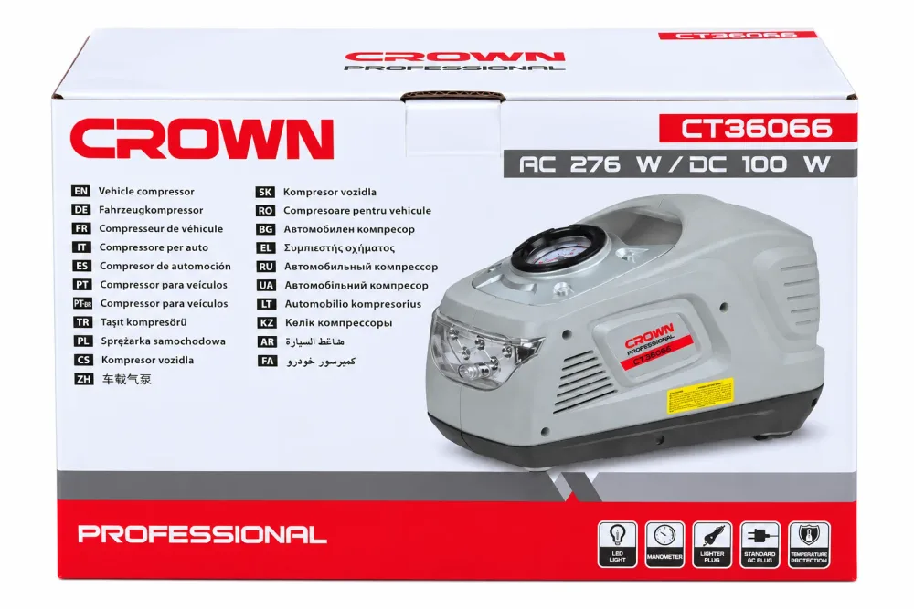Compresseur Auto CROWN 12V / 220V CT36066