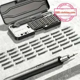Ensemble de tournevis de précision, électrique rechargeable, 46 en 1, embouts magnétiques.