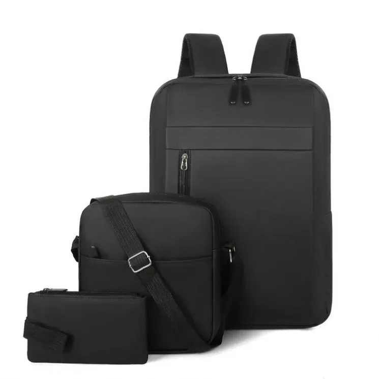 Ensemble 3 PCS sac a dos Élégant et Imperméable pour Homme Avec Port USB Grenat Mat-02 - طقم حقائب رجالية أنيقة 3 في 1 مع منفذ شحن