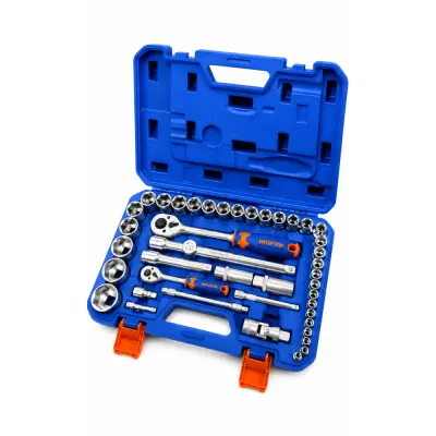 Caisse à Outils 43 Pièces à Cliquet 1/2" 1/4" WADFOW WST3D43