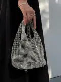 Crystal Luxury Bag – Silver & Midnight Blue Edition